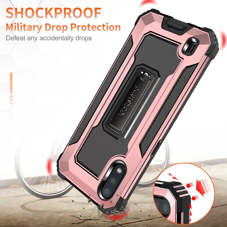 For Samsung Galaxy A01 US Version 10 PCS Knight Jazz PC+TPU Shockproof Protective Case with Foldable Holder
