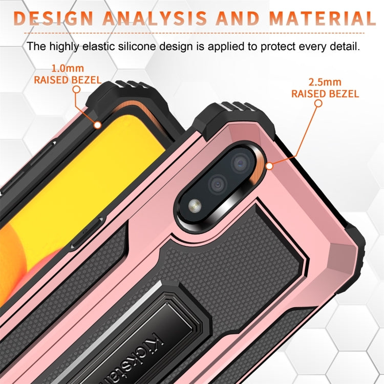 For Samsung Galaxy A01 US Version 10 PCS Knight Jazz PC+TPU Shockproof Protective Case with Foldable Holder