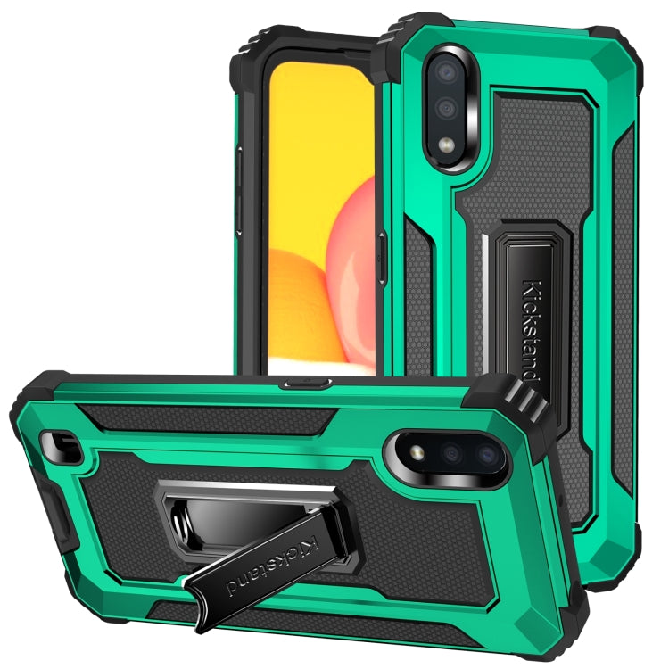 For Samsung Galaxy A01 US Version 10 PCS Knight Jazz PC+TPU Shockproof Protective Case with Foldable Holder