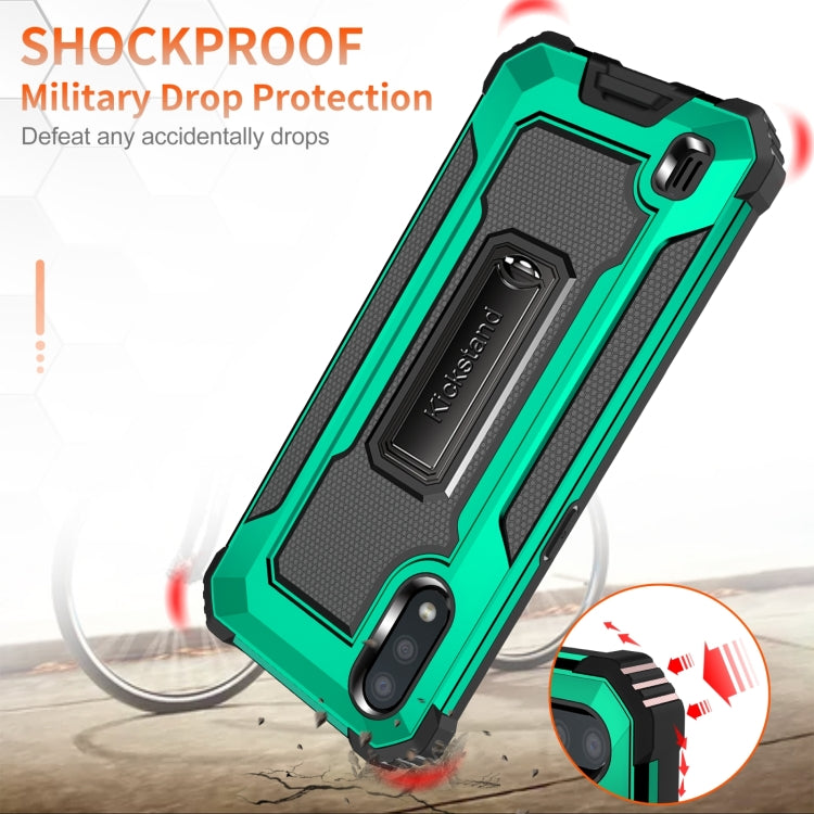 For Samsung Galaxy A01 US Version 10 PCS Knight Jazz PC+TPU Shockproof Protective Case with Foldable Holder