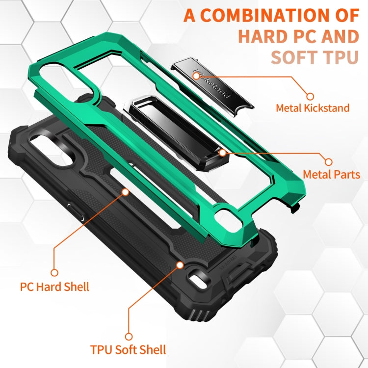 For Samsung Galaxy A01 US Version 10 PCS Knight Jazz PC+TPU Shockproof Protective Case with Foldable Holder