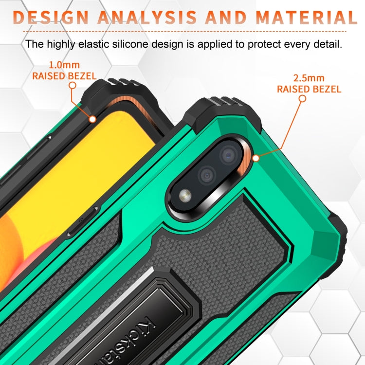 For Samsung Galaxy A01 US Version 10 PCS Knight Jazz PC+TPU Shockproof Protective Case with Foldable Holder