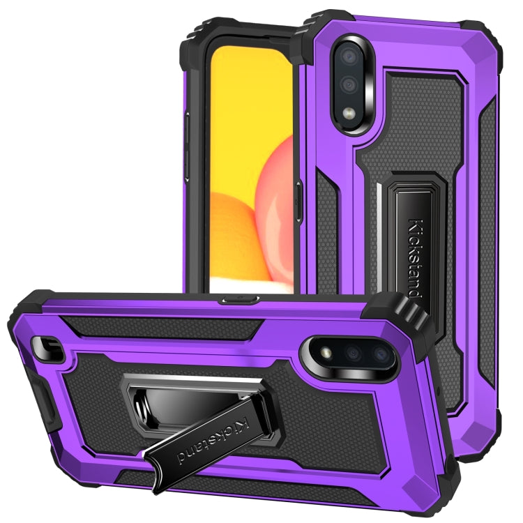 For Samsung Galaxy A01 US Version 10 PCS Knight Jazz PC+TPU Shockproof Protective Case with Foldable Holder