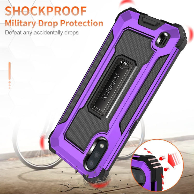 For Samsung Galaxy A01 US Version 10 PCS Knight Jazz PC+TPU Shockproof Protective Case with Foldable Holder