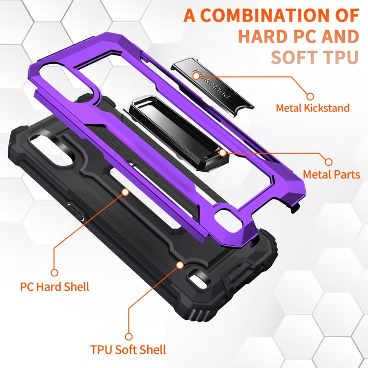 For Samsung Galaxy A01 US Version 10 PCS Knight Jazz PC+TPU Shockproof Protective Case with Foldable Holder