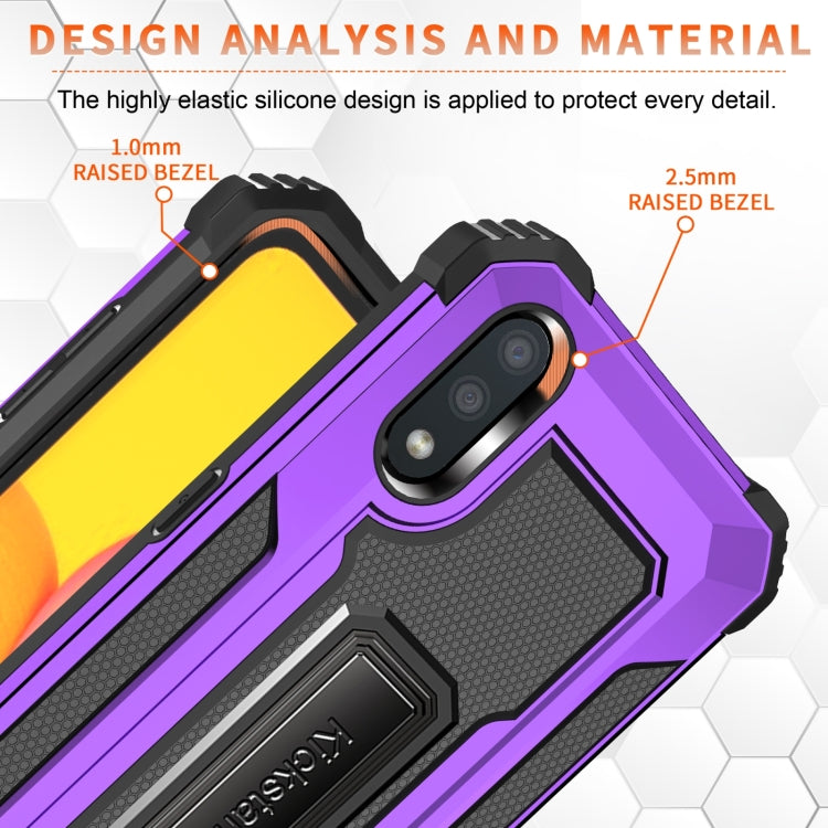 For Samsung Galaxy A01 US Version 10 PCS Knight Jazz PC+TPU Shockproof Protective Case with Foldable Holder