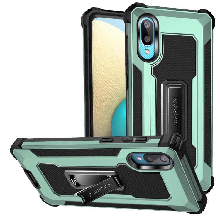 For Samsung Galaxy A02 / M02 10 PCS Knight Jazz PC+TPU Shockproof Protective Case with Foldable Holder