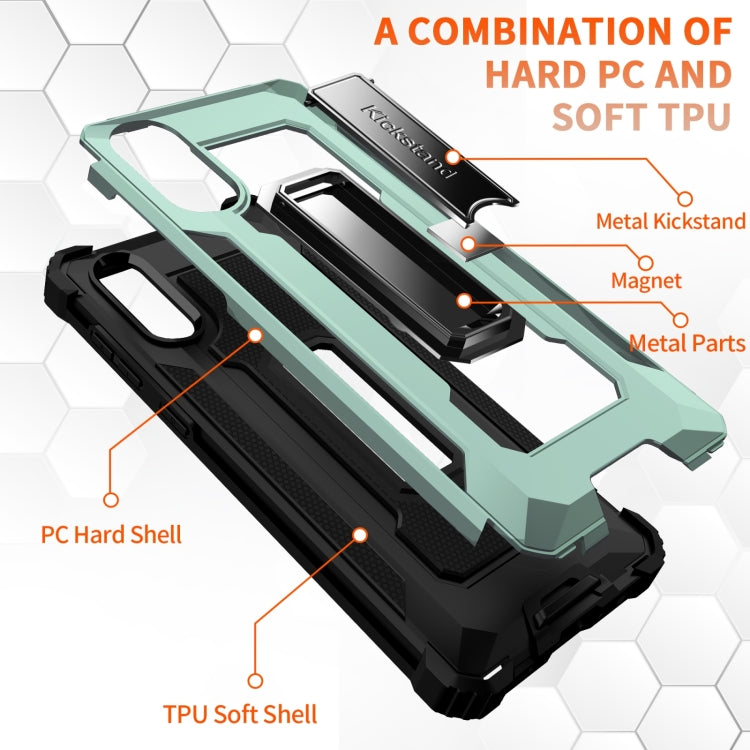 For Samsung Galaxy A02 / M02 10 PCS Knight Jazz PC+TPU Shockproof Protective Case with Foldable Holder