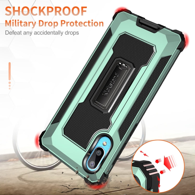 For Samsung Galaxy A02 / M02 10 PCS Knight Jazz PC+TPU Shockproof Protective Case with Foldable Holder