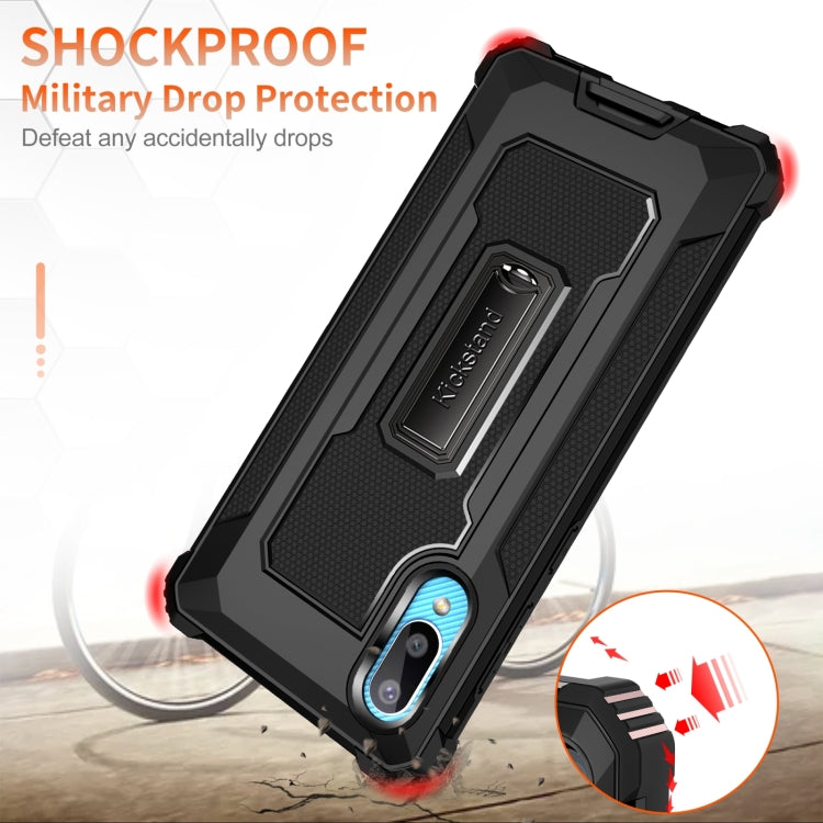 For Samsung Galaxy A02 / M02 10 PCS Knight Jazz PC+TPU Shockproof Protective Case with Foldable Holder