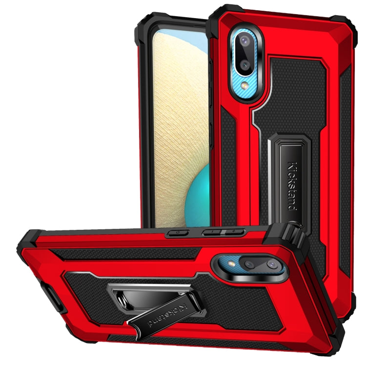 For Samsung Galaxy A02 / M02 10 PCS Knight Jazz PC+TPU Shockproof Protective Case with Foldable Holder