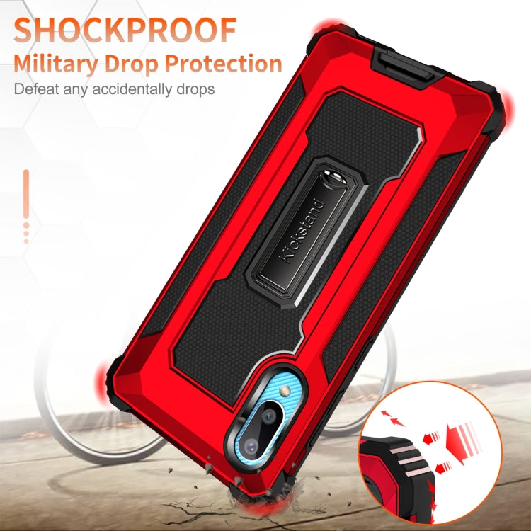 For Samsung Galaxy A02 / M02 10 PCS Knight Jazz PC+TPU Shockproof Protective Case with Foldable Holder