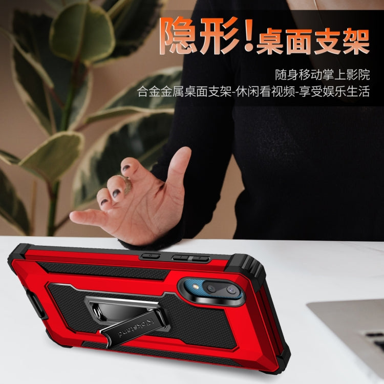 For Samsung Galaxy A02 / M02 10 PCS Knight Jazz PC+TPU Shockproof Protective Case with Foldable Holder