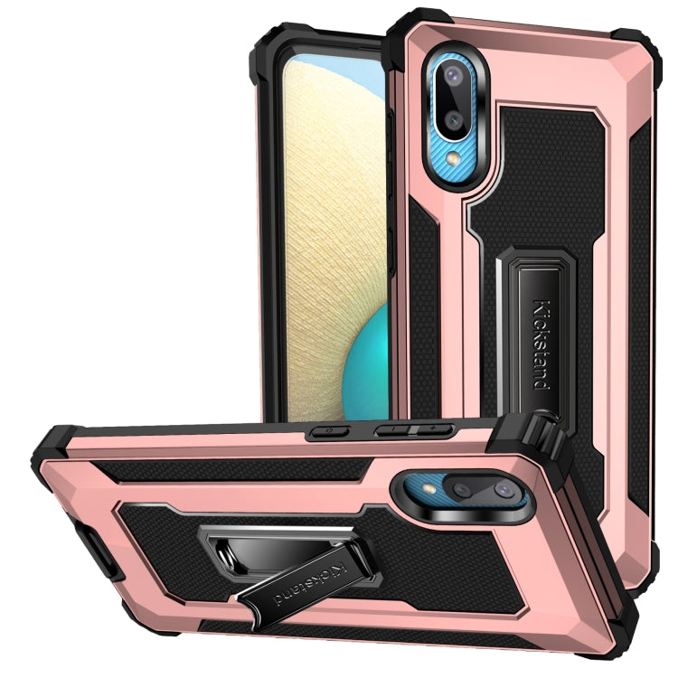 For Samsung Galaxy A02 / M02 10 PCS Knight Jazz PC+TPU Shockproof Protective Case with Foldable Holder
