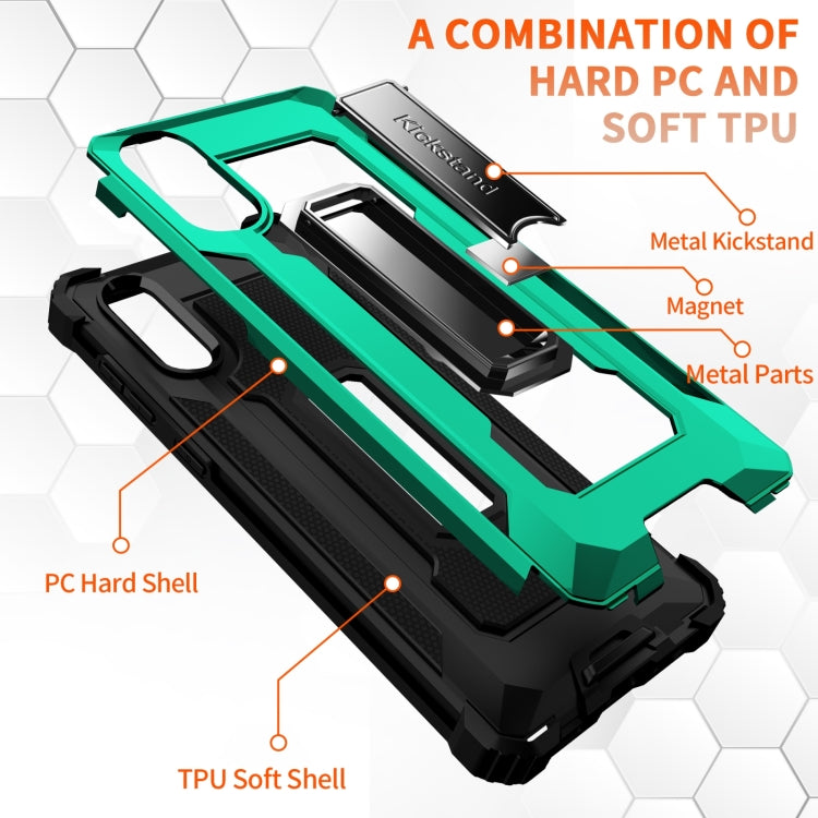 For Samsung Galaxy A02 / M02 10 PCS Knight Jazz PC+TPU Shockproof Protective Case with Foldable Holder