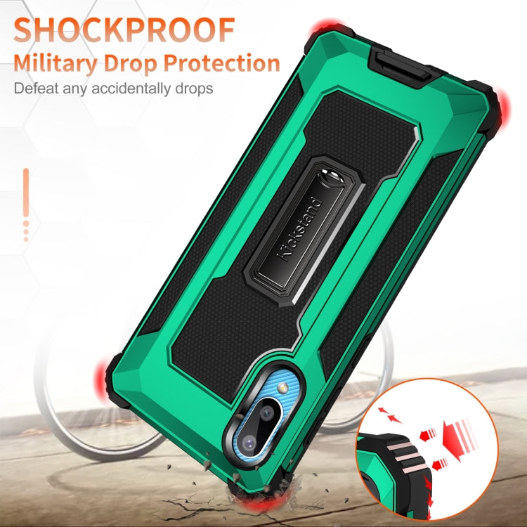 For Samsung Galaxy A02 / M02 10 PCS Knight Jazz PC+TPU Shockproof Protective Case with Foldable Holder