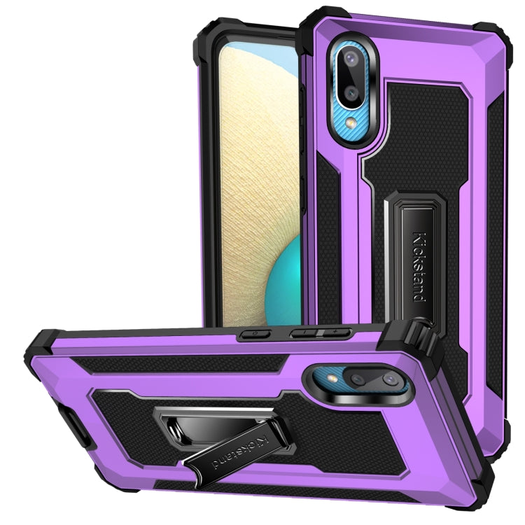 For Samsung Galaxy A02 / M02 10 PCS Knight Jazz PC+TPU Shockproof Protective Case with Foldable Holder