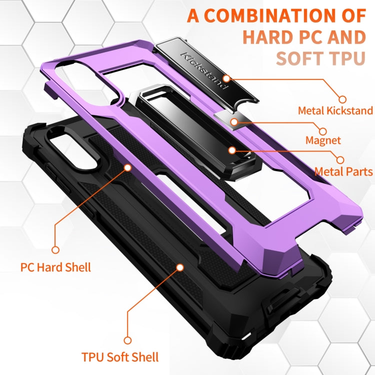 For Samsung Galaxy A02 / M02 10 PCS Knight Jazz PC+TPU Shockproof Protective Case with Foldable Holder