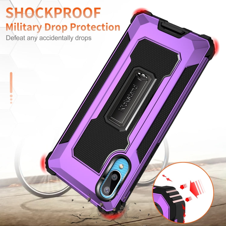 For Samsung Galaxy A02 / M02 10 PCS Knight Jazz PC+TPU Shockproof Protective Case with Foldable Holder