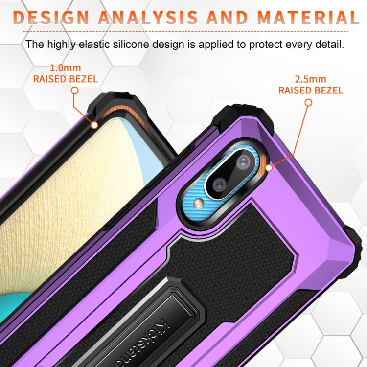 For Samsung Galaxy A02 / M02 10 PCS Knight Jazz PC+TPU Shockproof Protective Case with Foldable Holder