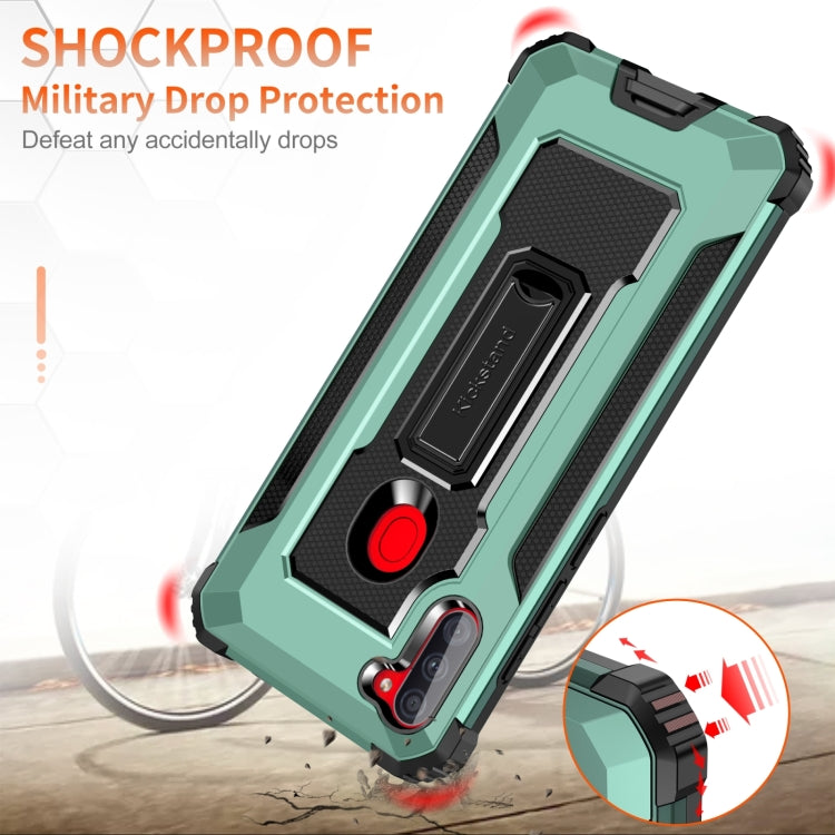 For Samsung Galaxy A11 US Version 10 PCS Knight Jazz PC+TPU Shockproof Protective Case with Foldable Holder