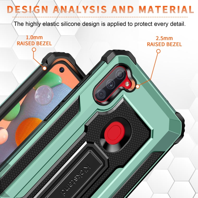 For Samsung Galaxy A11 US Version 10 PCS Knight Jazz PC+TPU Shockproof Protective Case with Foldable Holder