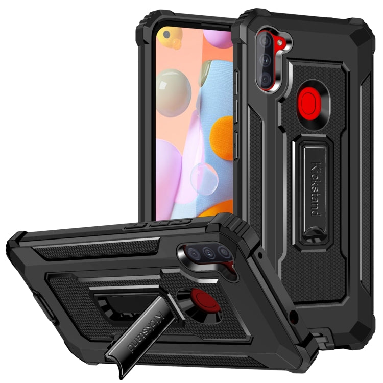 For Samsung Galaxy A11 US Version 10 PCS Knight Jazz PC+TPU Shockproof Protective Case with Foldable Holder
