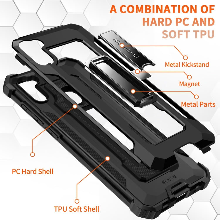 For Samsung Galaxy A11 US Version 10 PCS Knight Jazz PC+TPU Shockproof Protective Case with Foldable Holder
