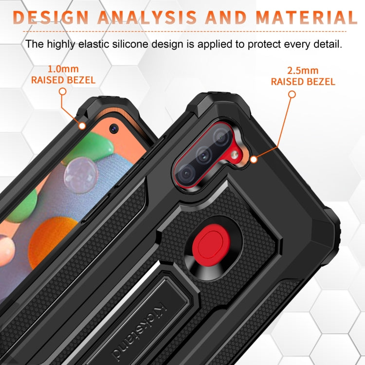 For Samsung Galaxy A11 US Version 10 PCS Knight Jazz PC+TPU Shockproof Protective Case with Foldable Holder
