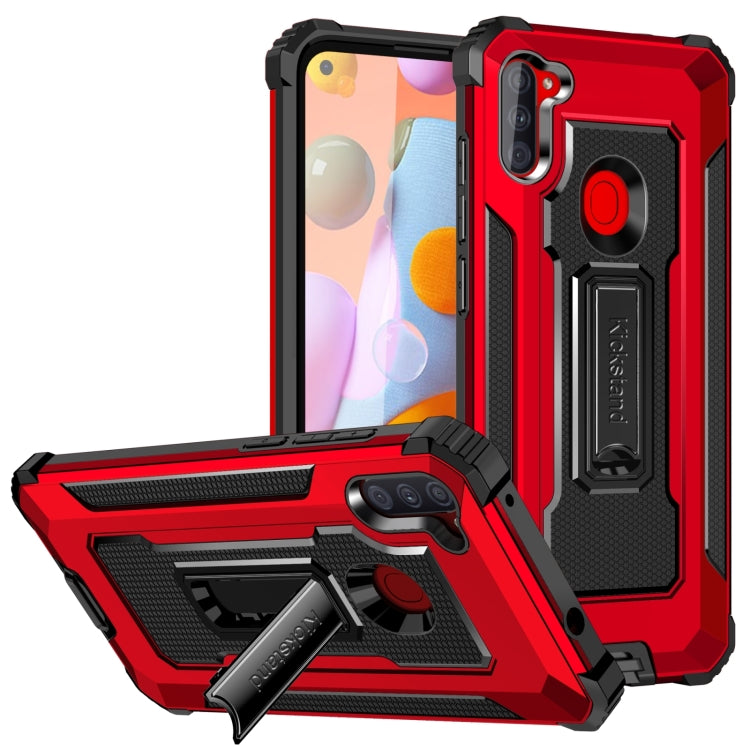 For Samsung Galaxy A11 US Version 10 PCS Knight Jazz PC+TPU Shockproof Protective Case with Foldable Holder