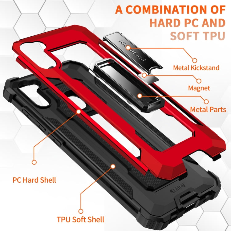 For Samsung Galaxy A11 US Version 10 PCS Knight Jazz PC+TPU Shockproof Protective Case with Foldable Holder
