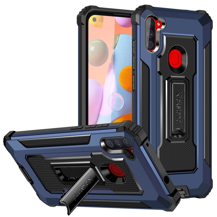 For Samsung Galaxy A11 US Version 10 PCS Knight Jazz PC+TPU Shockproof Protective Case with Foldable Holder