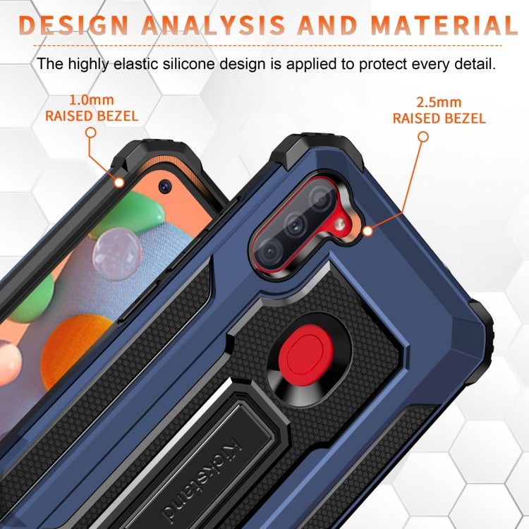 For Samsung Galaxy A11 US Version 10 PCS Knight Jazz PC+TPU Shockproof Protective Case with Foldable Holder