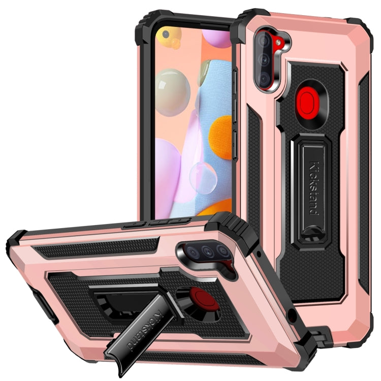 For Samsung Galaxy A11 US Version 10 PCS Knight Jazz PC+TPU Shockproof Protective Case with Foldable Holder