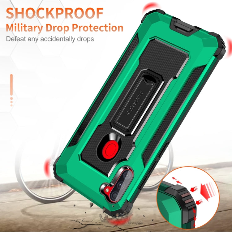 For Samsung Galaxy A11 US Version 10 PCS Knight Jazz PC+TPU Shockproof Protective Case with Foldable Holder