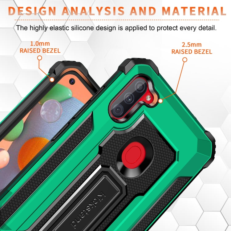 For Samsung Galaxy A11 US Version 10 PCS Knight Jazz PC+TPU Shockproof Protective Case with Foldable Holder