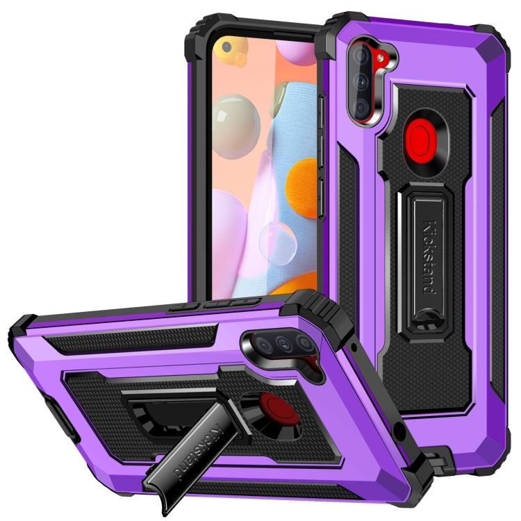 For Samsung Galaxy A11 US Version 10 PCS Knight Jazz PC+TPU Shockproof Protective Case with Foldable Holder