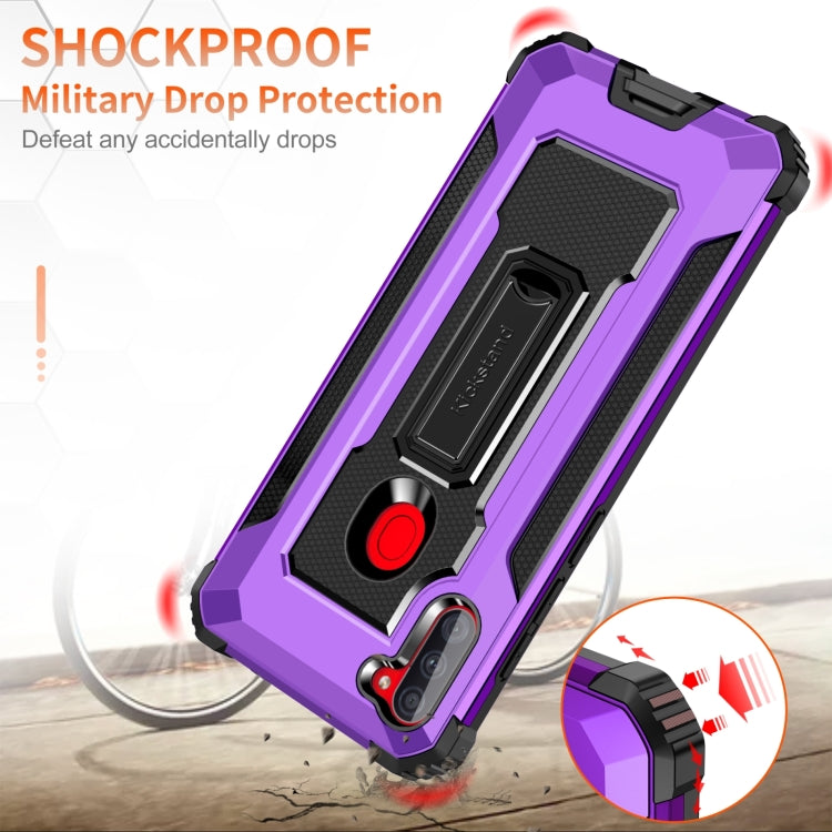 For Samsung Galaxy A11 US Version 10 PCS Knight Jazz PC+TPU Shockproof Protective Case with Foldable Holder