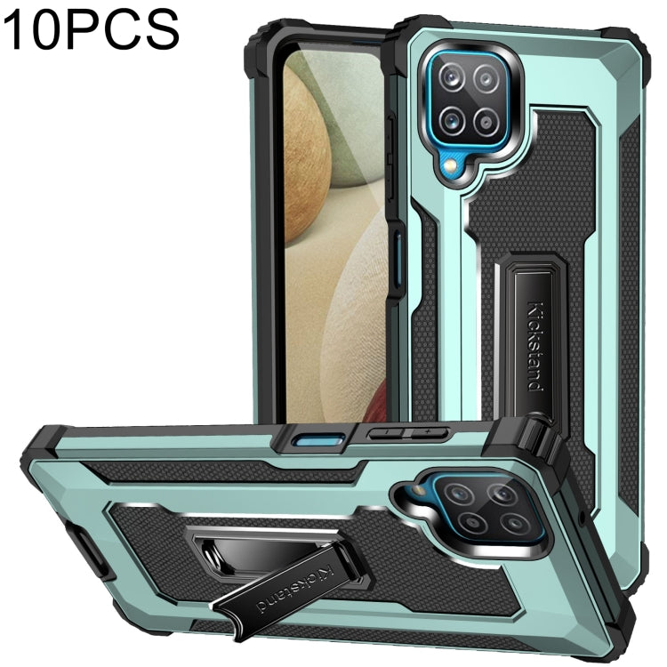 For Samsung Galaxy A12 10 PCS Knight Jazz PC+TPU Shockproof Protective Case with Foldable Holder