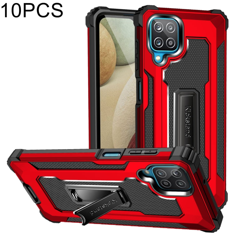 For Samsung Galaxy A12 10 PCS Knight Jazz PC+TPU Shockproof Protective Case with Foldable Holder