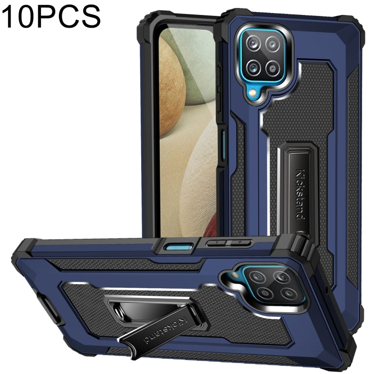 For Samsung Galaxy A12 10 PCS Knight Jazz PC+TPU Shockproof Protective Case with Foldable Holder
