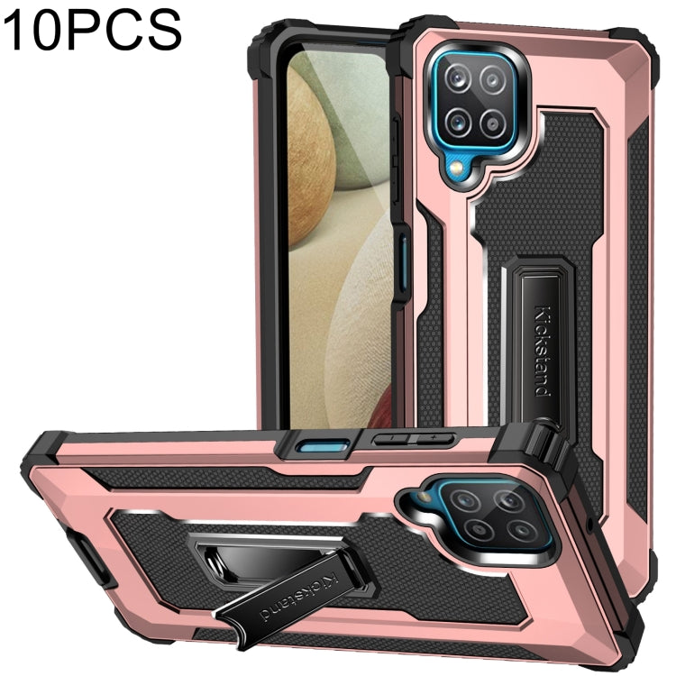 For Samsung Galaxy A12 10 PCS Knight Jazz PC+TPU Shockproof Protective Case with Foldable Holder