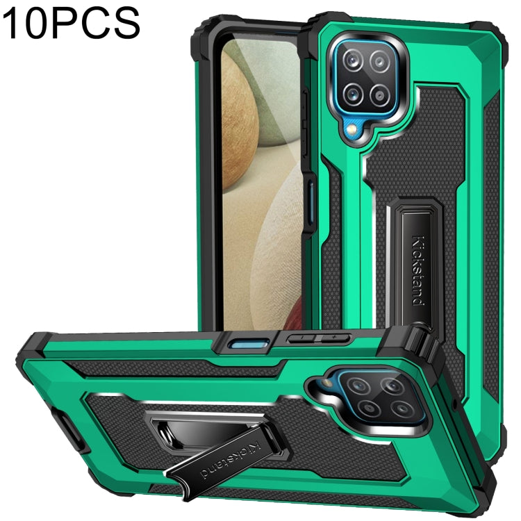 For Samsung Galaxy A12 10 PCS Knight Jazz PC+TPU Shockproof Protective Case with Foldable Holder