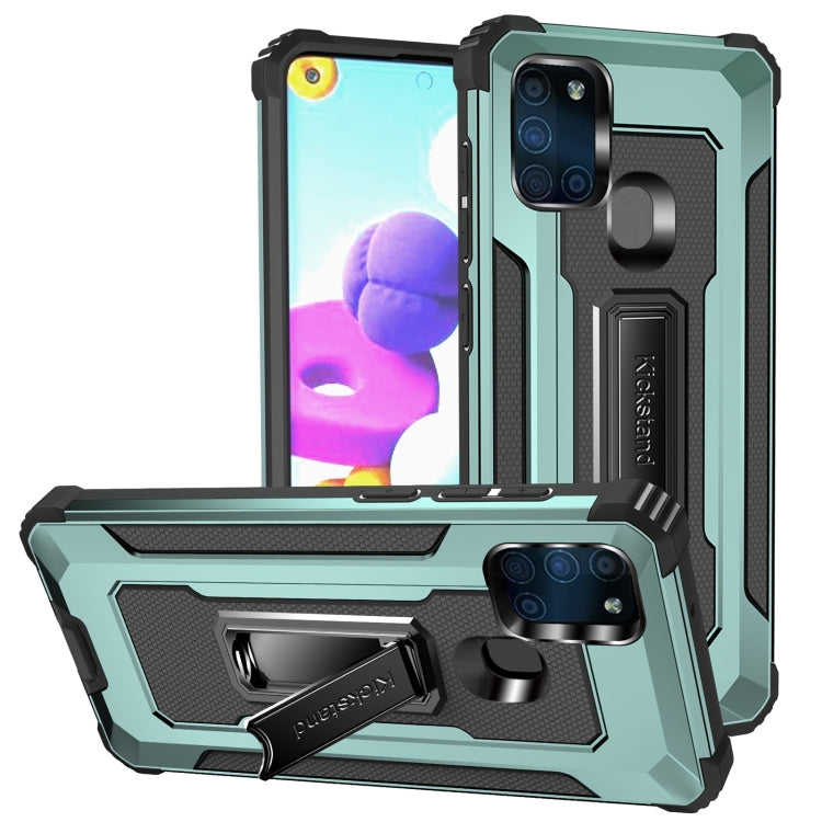 For Samsung Galaxy A21s 10 PCS Knight Jazz PC+TPU Shockproof Protective Case with Foldable Holder