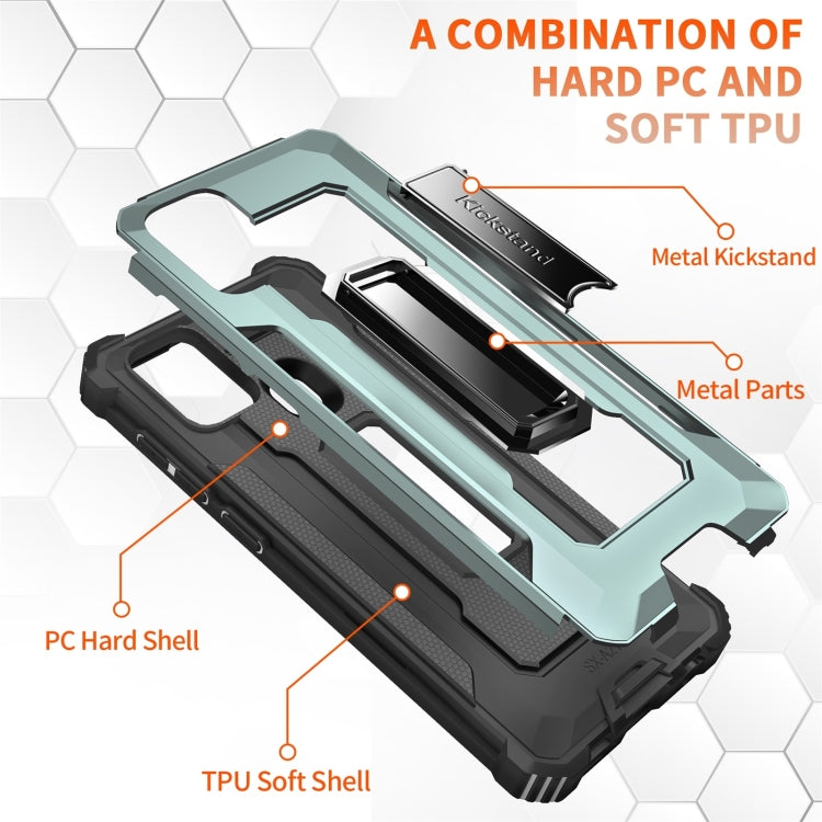 For Samsung Galaxy A21s 10 PCS Knight Jazz PC+TPU Shockproof Protective Case with Foldable Holder