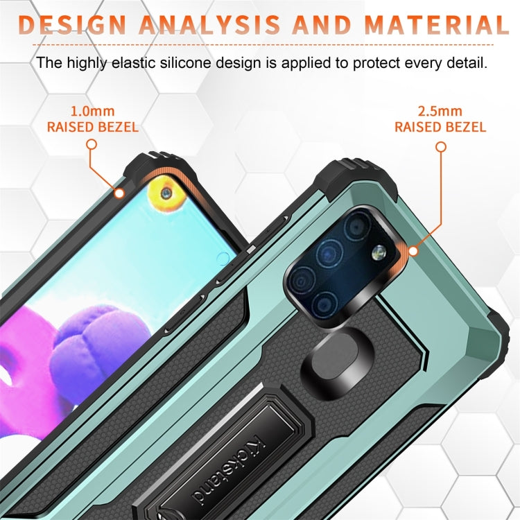 For Samsung Galaxy A21s 10 PCS Knight Jazz PC+TPU Shockproof Protective Case with Foldable Holder