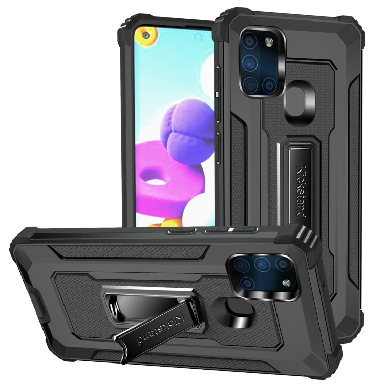 For Samsung Galaxy A21s 10 PCS Knight Jazz PC+TPU Shockproof Protective Case with Foldable Holder