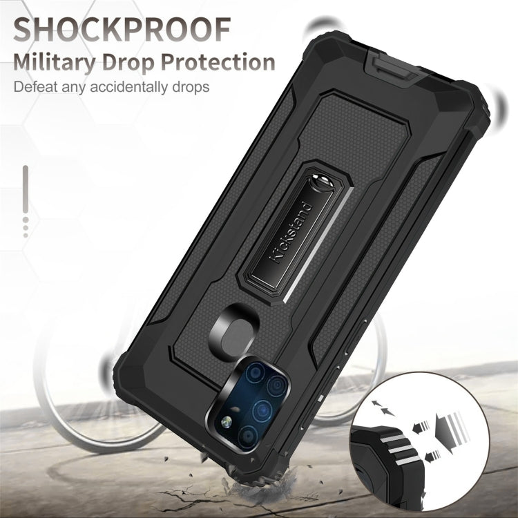For Samsung Galaxy A21s 10 PCS Knight Jazz PC+TPU Shockproof Protective Case with Foldable Holder