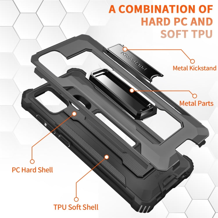 For Samsung Galaxy A21s 10 PCS Knight Jazz PC+TPU Shockproof Protective Case with Foldable Holder