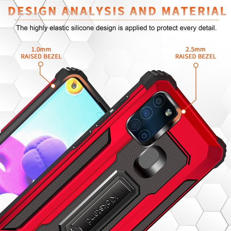 For Samsung Galaxy A21s 10 PCS Knight Jazz PC+TPU Shockproof Protective Case with Foldable Holder